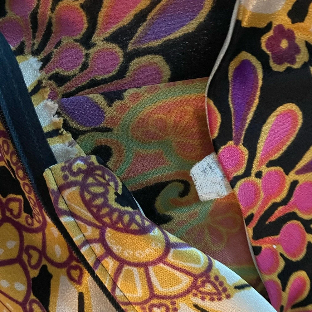 70s Retro Psychedelic Print Floral Maxi Dress - Picture 6 of 8